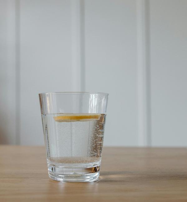 Glass of water with lemon